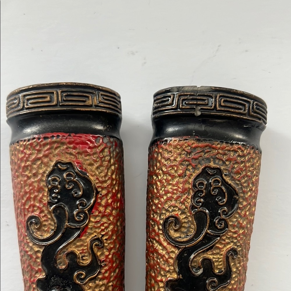 Textured Wall Sconces with Black Dragon Design - Picture 6 of 11